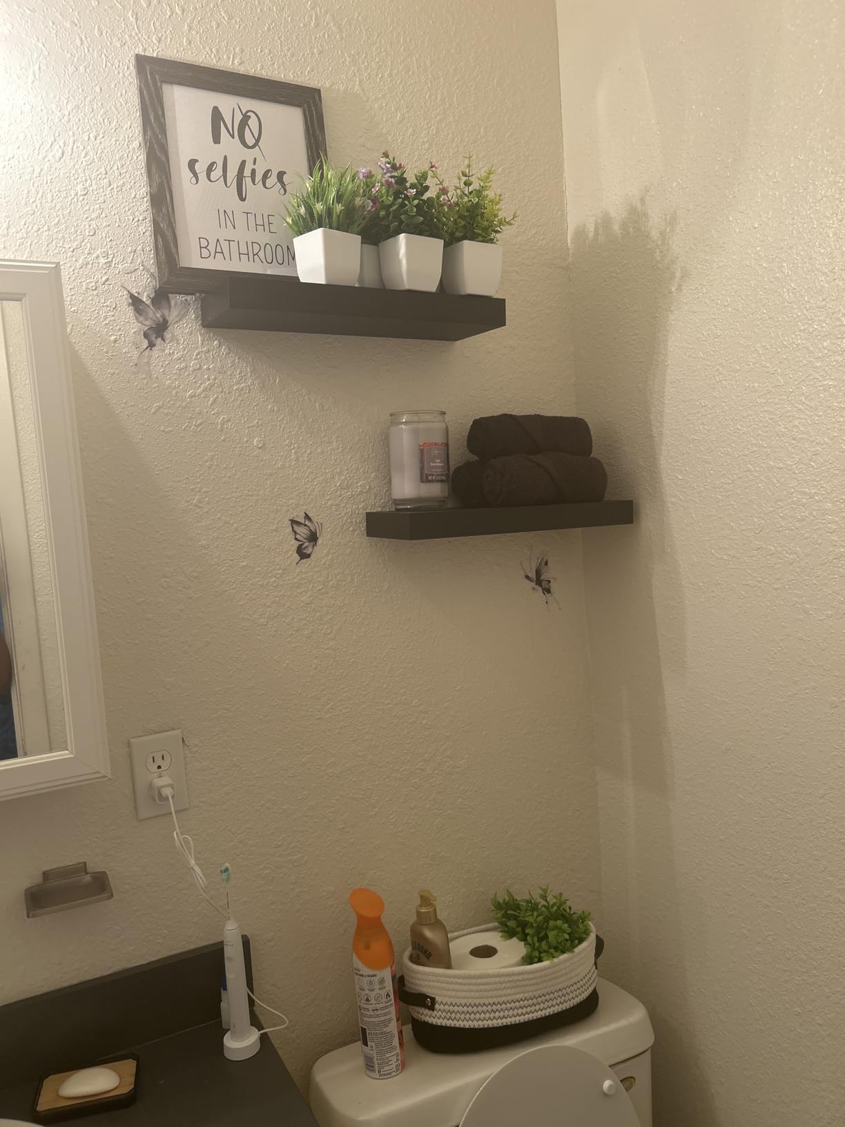 Der Rose 4 Pack Small Fake Plants with Flowers, Spring Home Bathroom Decor customer photo 2