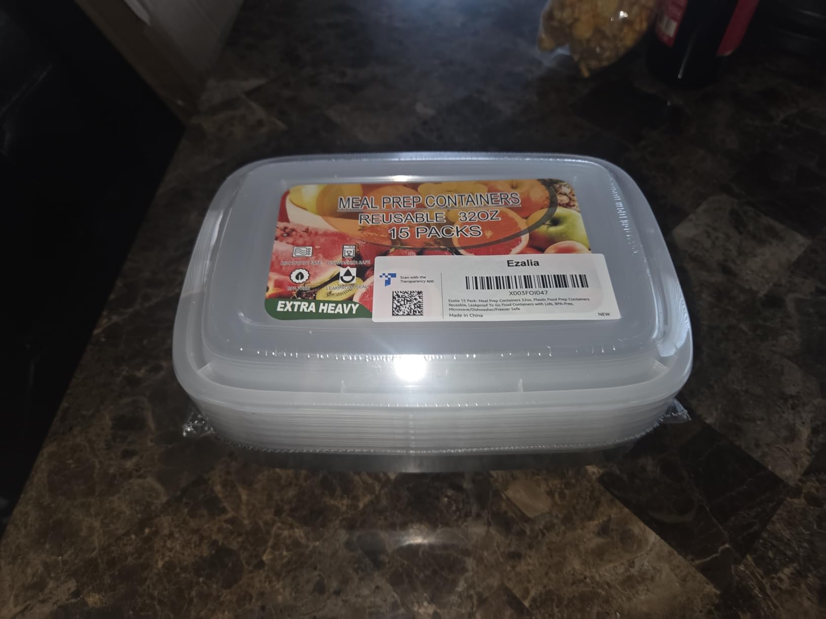 Ezalia 15 Pack- Meal Prep Containers 32oz, Plastic Food Prep Containers Reusable, Leakproof To Go Food Containers with Lids, BPA-Free, Microwave/Dishwasher/Freezer Safe customer photo 2