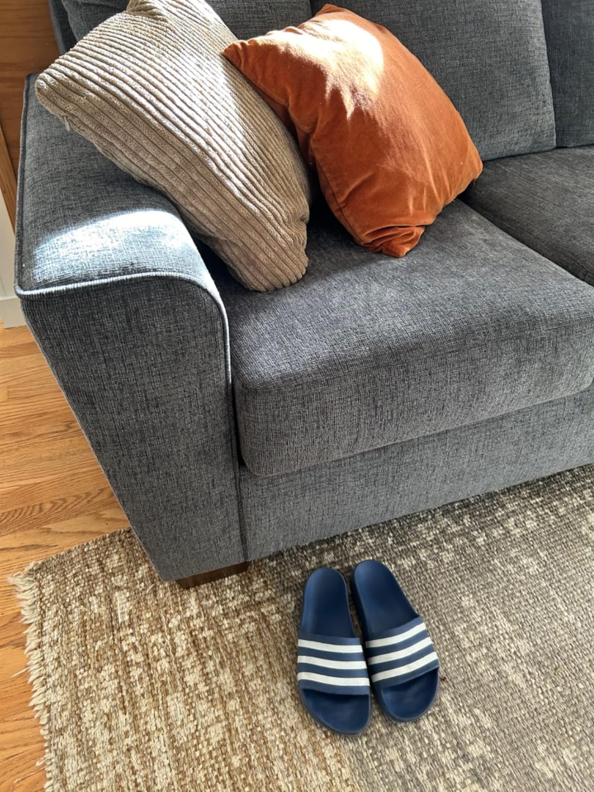 Signature Design by Ashley Gray Chenille Sofa, Easy Assembly, Stairatt customer photo 1