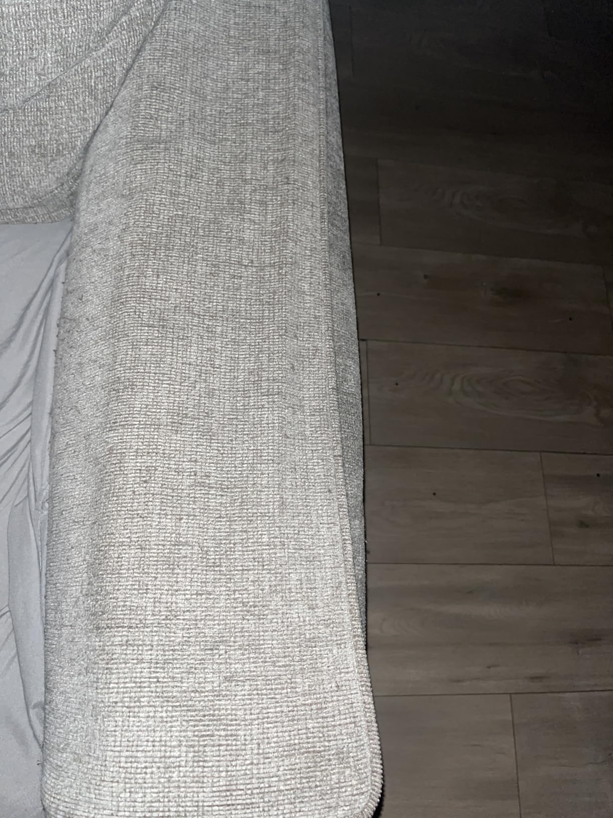 Signature Design by Ashley Gray Chenille Sofa, Easy Assembly, Stairatt customer photo 2