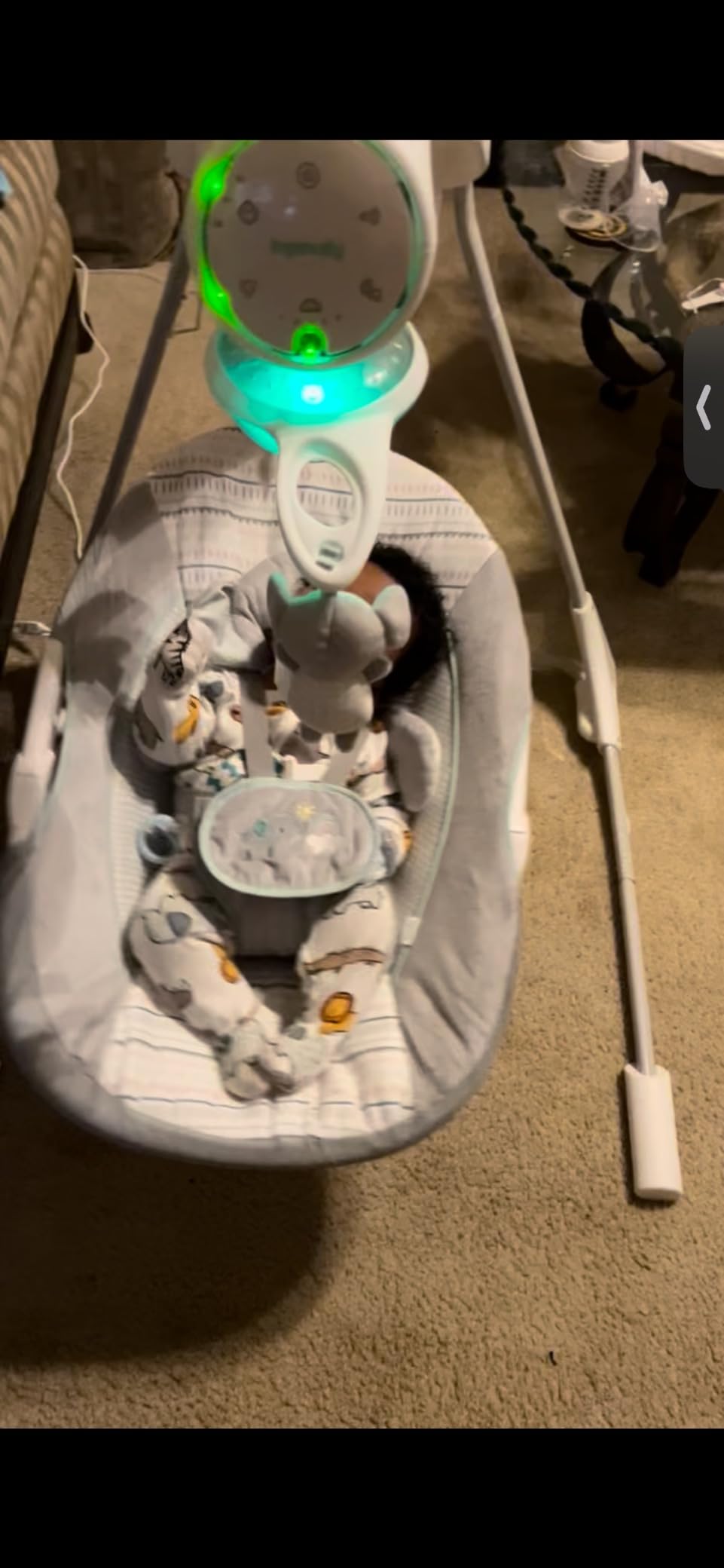Ingenuity InLighten 5-Speed Baby Swing - Swivel Infant Seat, 5 Point Safety Harness, Nature Sounds, Lights - Van Elephant customer photo 1