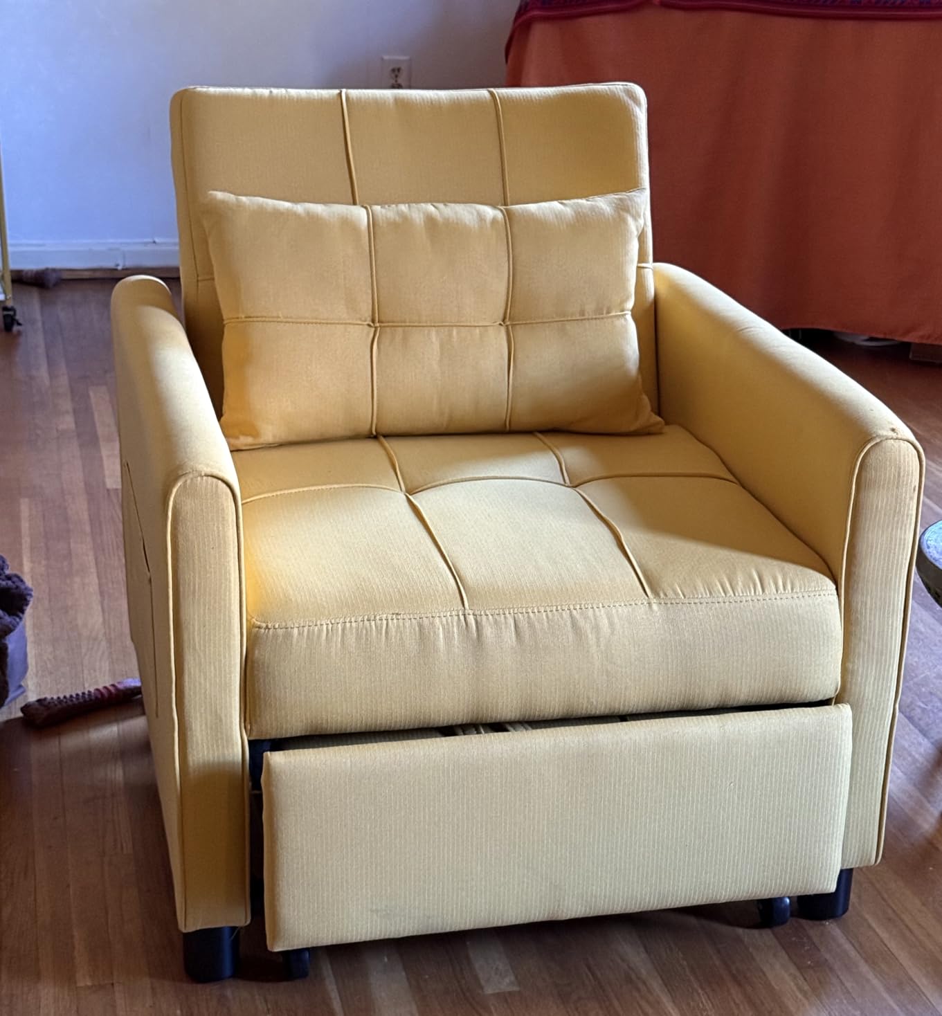Aiho Convertible Sleeper Chair 3-in-1 Sofa Bed, Light Gray customer photo 1