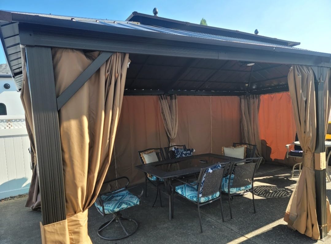 YITAHOME 12x14ft Hardtop Gazebo with Nettings and Curtains Heavy Duty customer photo 2