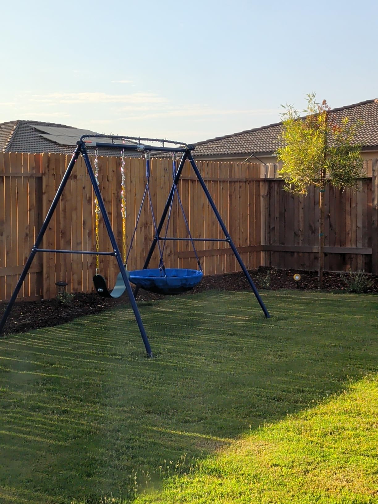 2 Seat Kids Small Swing Sets for Backyard, Outdoor Kids Play Equipment customer photo 1