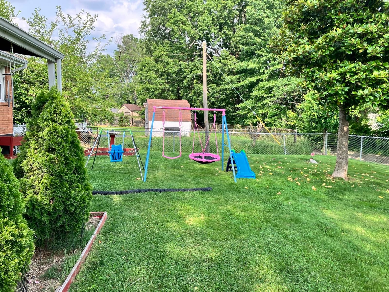 2 Seat Kids Small Swing Sets for Backyard, Outdoor Kids Play Equipment customer photo 2