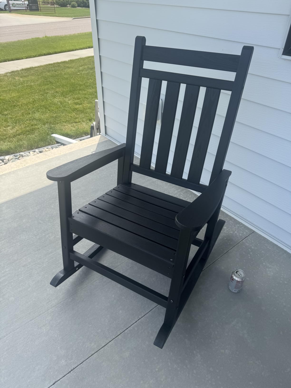 SERWALL Outdoor Rocking Chair Set of 2, HDPE Rocking Chairs for Adult, Grey customer photo 2