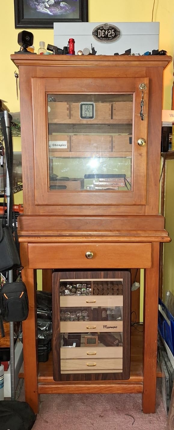 150-Count Ebony Cigar Humidor Cabinet with Digital Hygrometer,Gift customer photo 1
