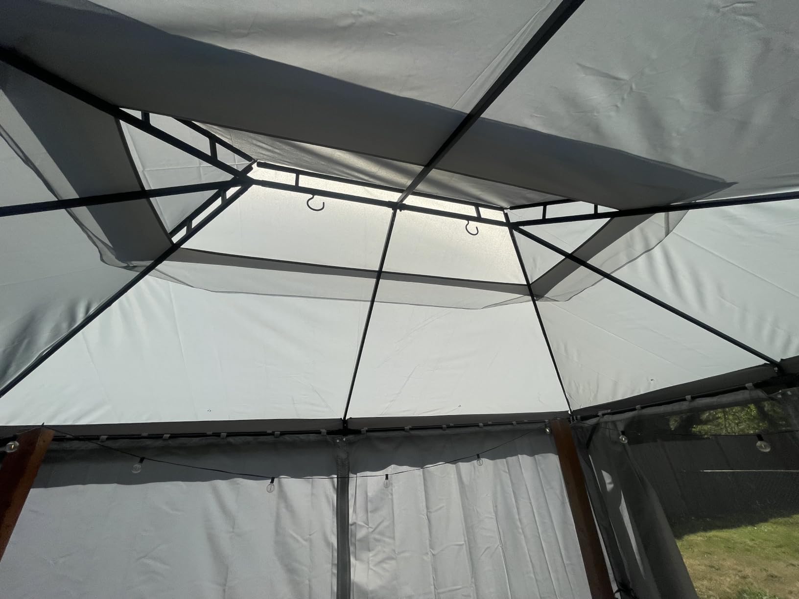 LAUSAINT HOME 10x13 Gazebo Canopy with Netting, Curtains & Double Roof customer photo 2