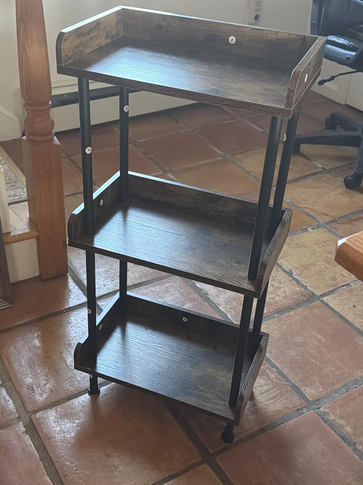 Hosfais Bookshelf Small Book Shelf 3 Tier Wood Bookcase customer photo 2