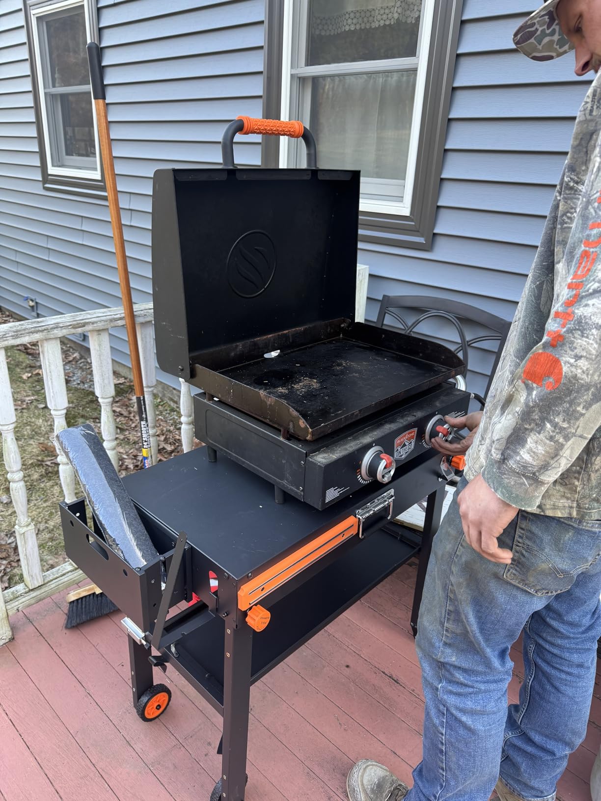 EUTRKei Grill Table for Blackstone Griddle, Portable Grill Cart with Caddy customer photo 1
