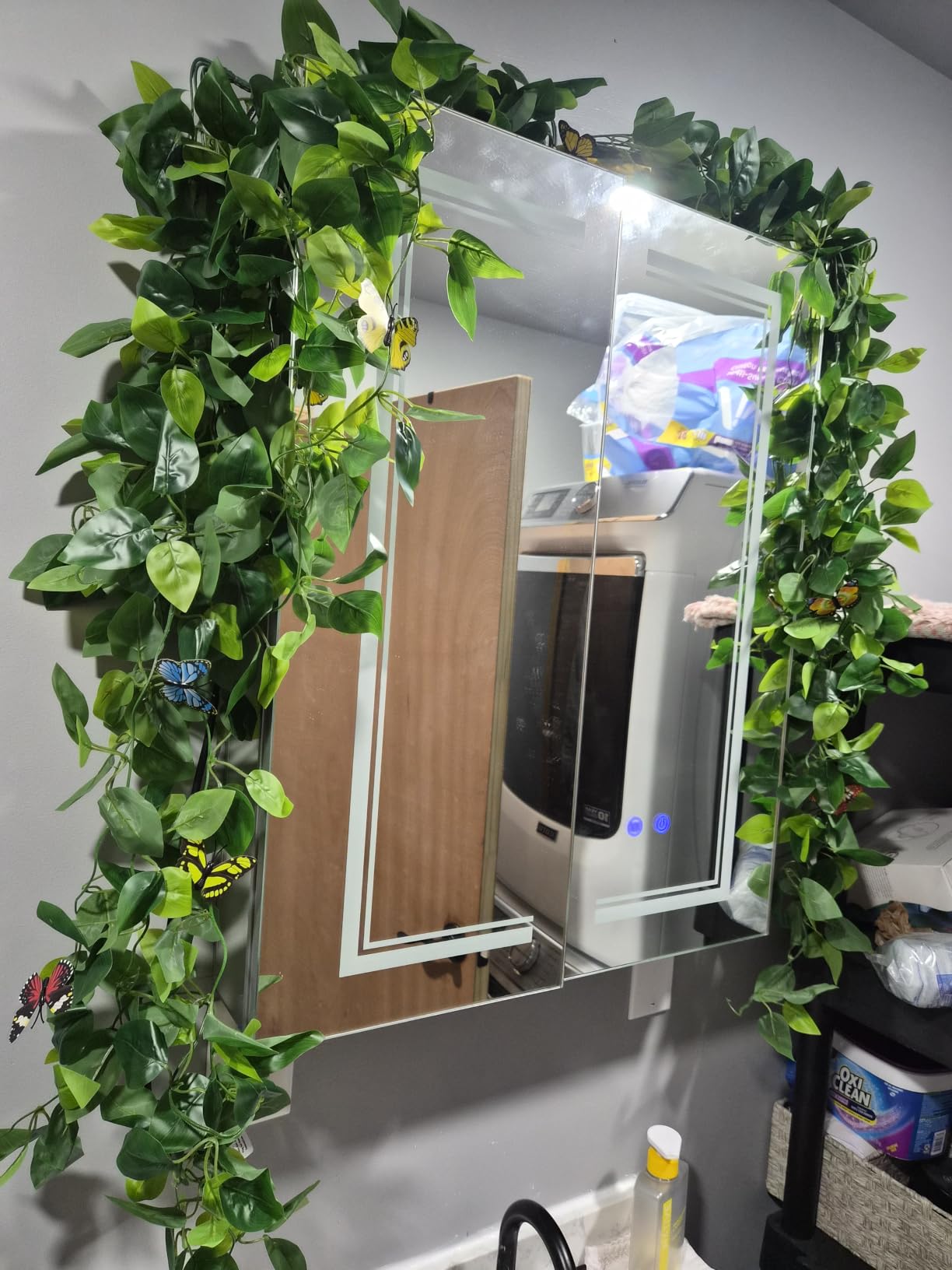 BLEUM CADE Fake Hanging Plants, 2pcs Artificial Pothos Vines Faux Plants Greenery for Wall Home Living Room Office Indoor Outdoor Decor (No Baskets) customer photo 1