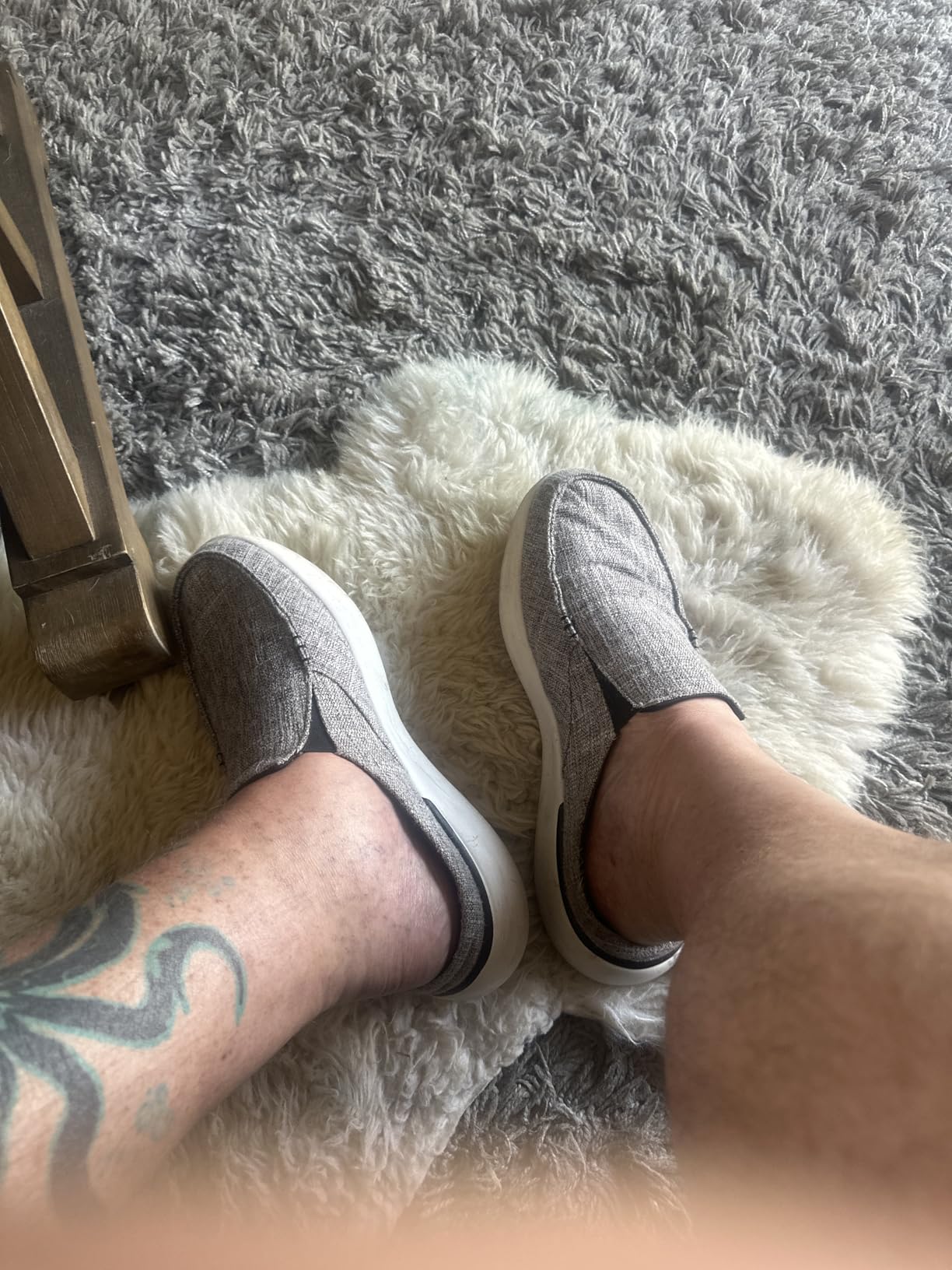 OrthoComfoot Men's Orthopedic Slip-On Loafers Walking Shoes with Arch Support: Casual Plantar Fasciitis Slippers for Flat Feet, Comfortable Orthotic Shoes for Foot and Heel Pain Relief customer photo 1