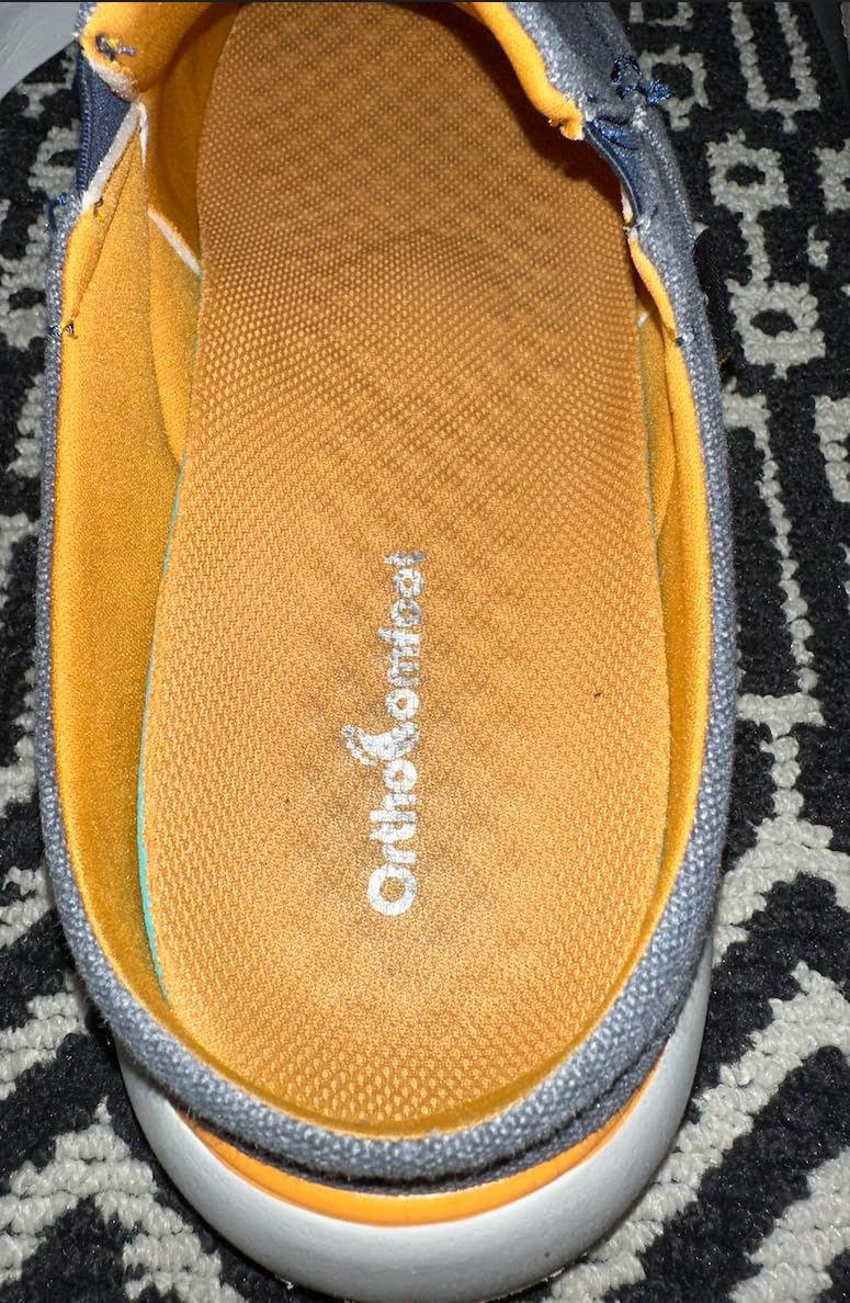 OrthoComfoot Men's Orthopedic Slip-On Loafers Walking Shoes with Arch Support: Casual Plantar Fasciitis Slippers for Flat Feet, Comfortable Orthotic Shoes for Foot and Heel Pain Relief customer photo 2