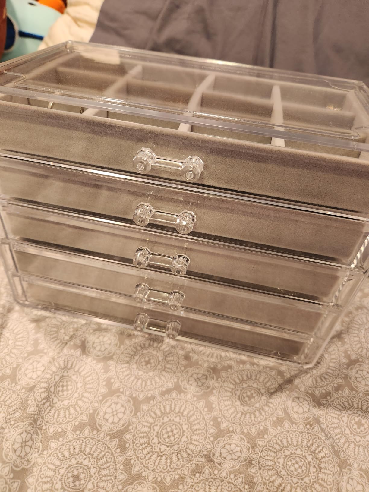 ProCase Earring Holder Organizer Jewelry Box with 10 Drawers, Grey customer photo 1