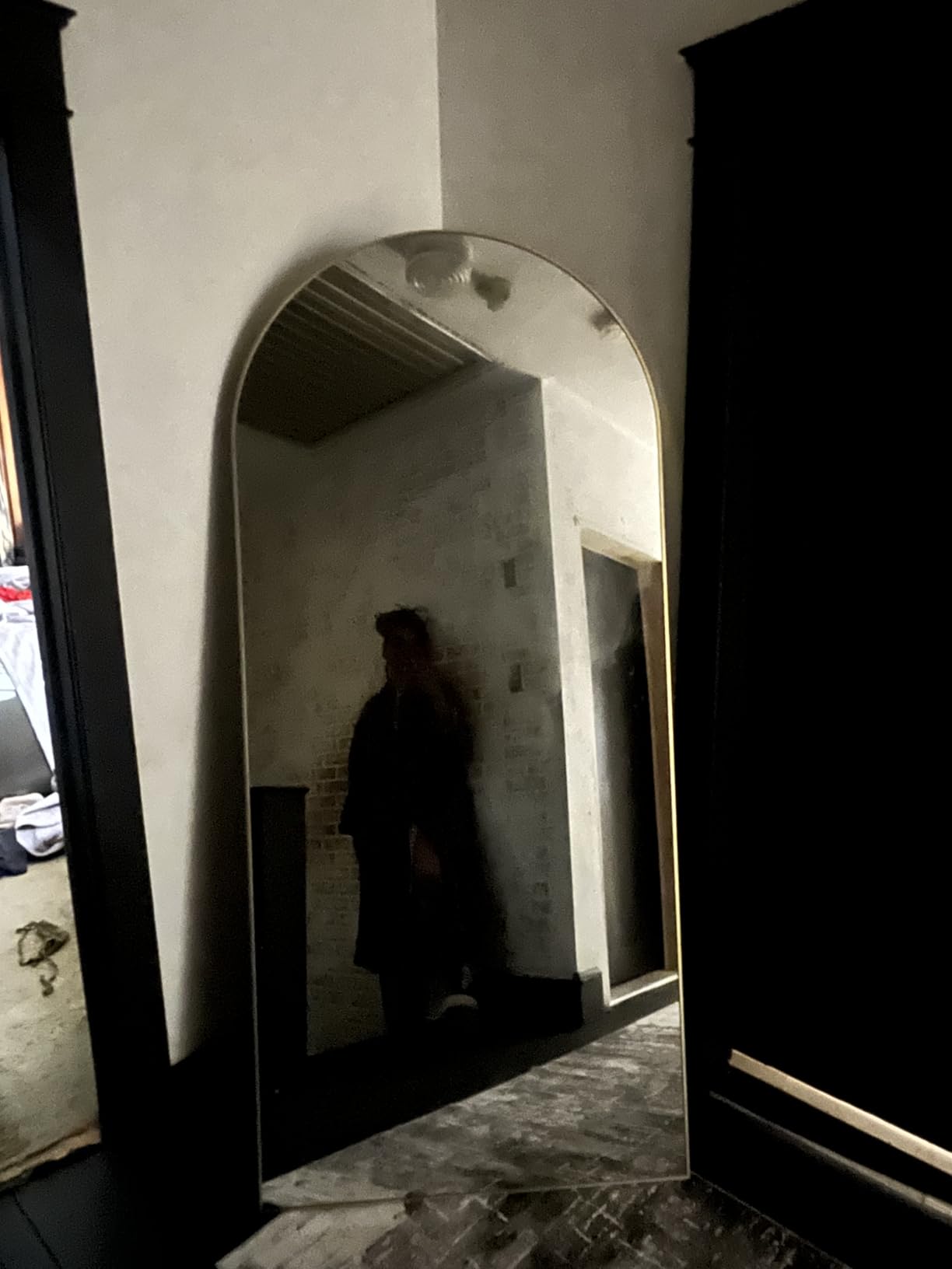 Full Length Mirror, 71''x30'' Arched Floor Body Mirror (Gold) customer photo 2