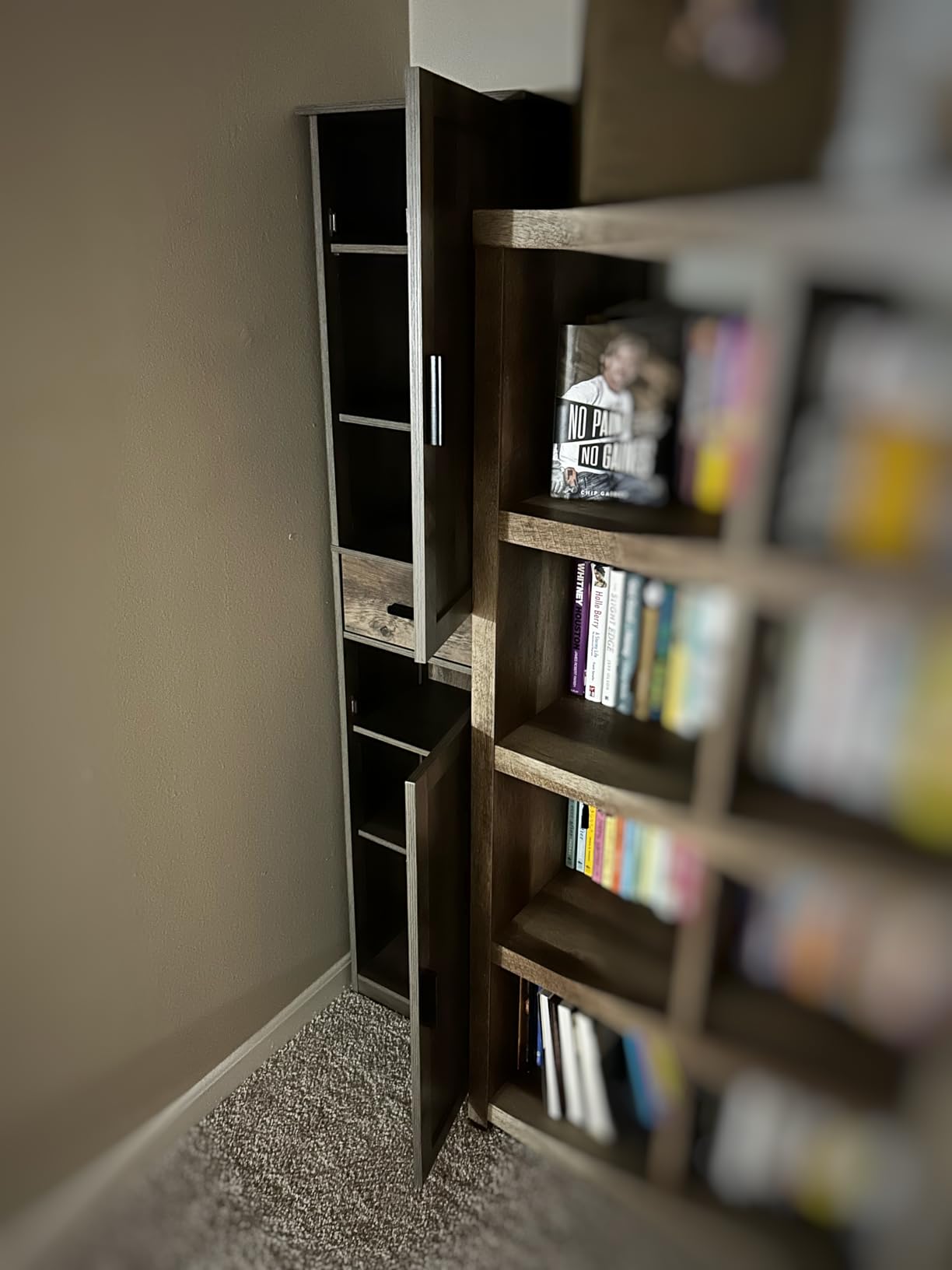 usikey 67'' Tall Bathroom Cabinet, Storage Cabinet with 4 Shelves & 2 Doors, Narrow Storage Cabinets for Bathroom, Living Room, Home Office, White customer photo 1