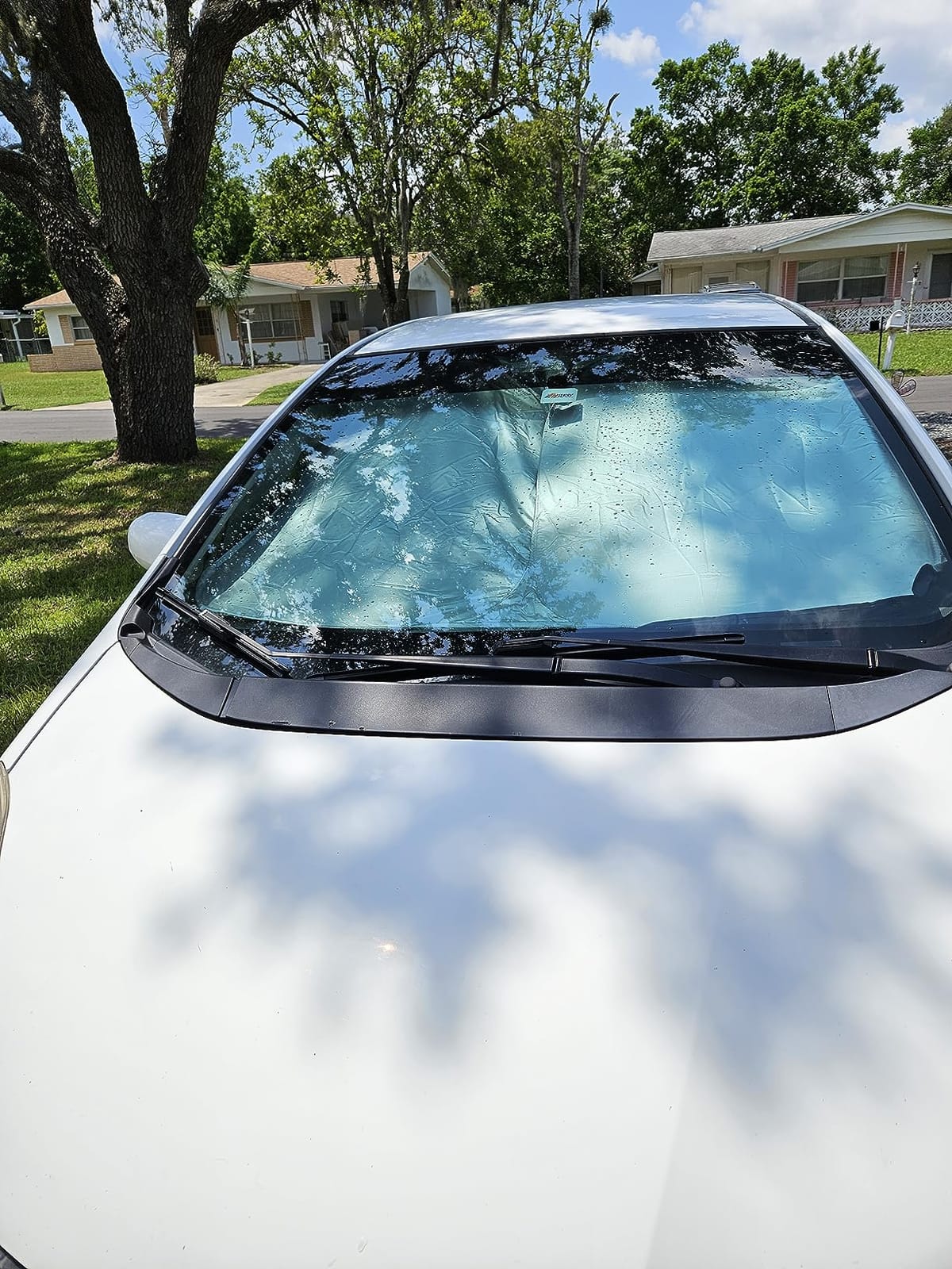 Magnelex Tesla Windshield Sun Shade for Model 3 and Model Y 2017-2026 - Reflective 240T Material Sun Shade with Mirror Cut-Out | Foldable Sunshade customer photo 1
