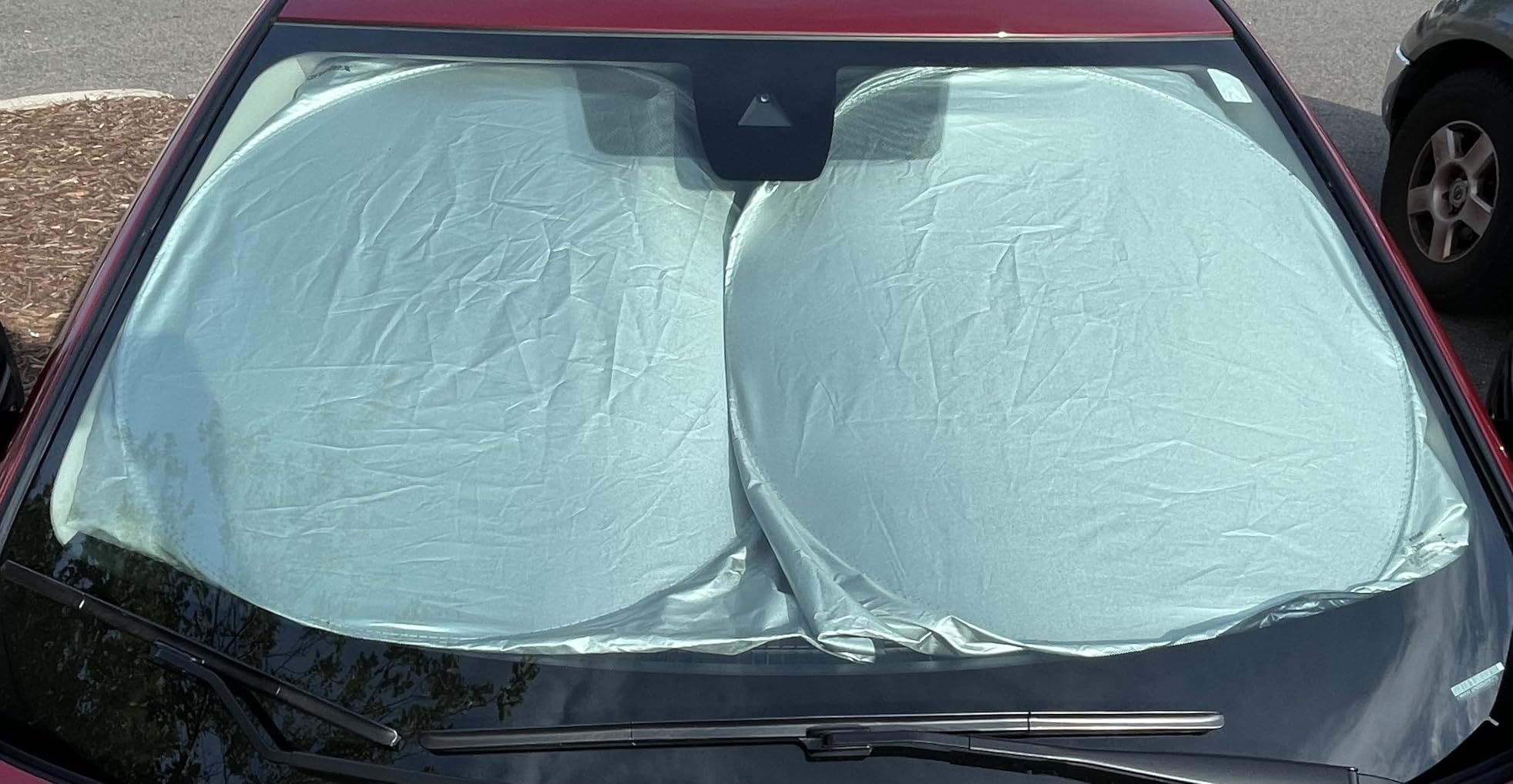 Magnelex Tesla Windshield Sun Shade for Model 3 and Model Y 2017-2026 - Reflective 240T Material Sun Shade with Mirror Cut-Out | Foldable Sunshade customer photo 2