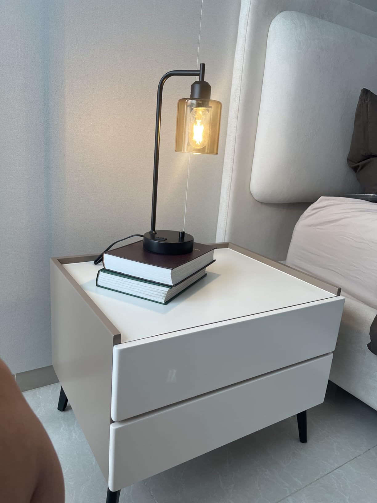Industrial Bedside Lamps Set of 2, Fully Dimmable Desk Lamps for Bedroom customer photo 1