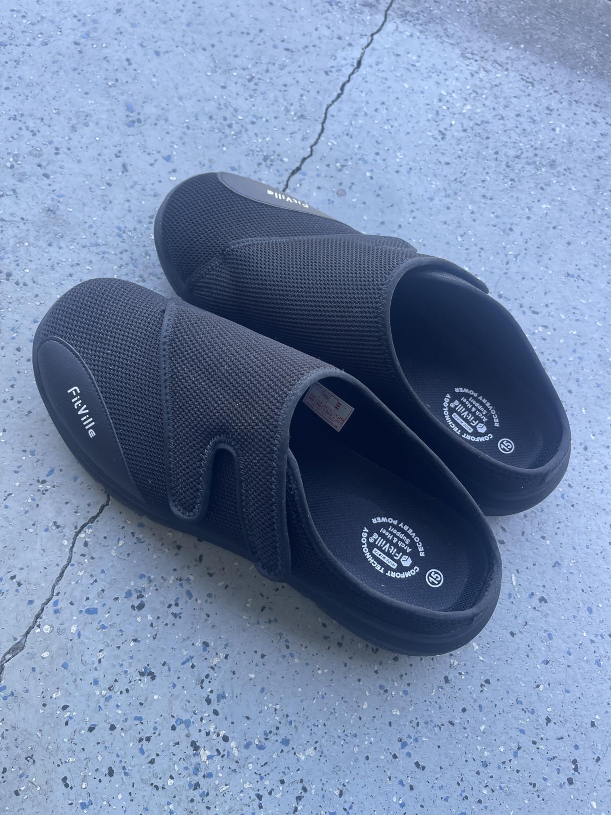 FitVille Orthopedic Slippers for Men with Arch Support, Extra Wide Slip-On Design for All-Day Comfort Ideal for Diabetes, Neuropathy, Swollen Feet & Lymphedema customer photo 2