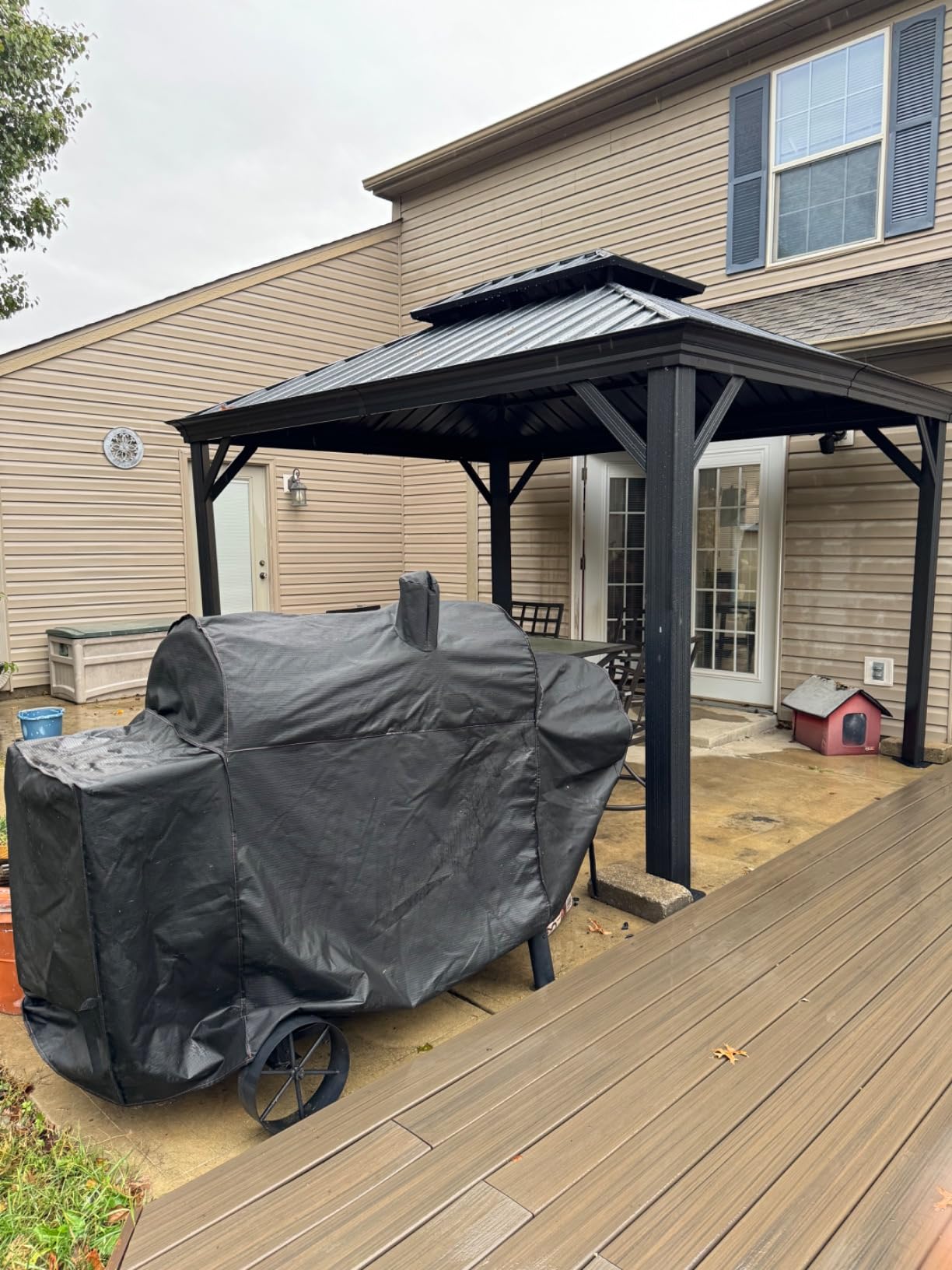 ABCCANOPY Hardtop Gazebo 8x8 - Outdoor Metal Hard Top Gazebo, Permanent Galvanized Steel Aluminum Framed Pavilion with Netting and Curtain for Patio Backyard Lawn Garden (Double Roof, Gray) customer photo 2