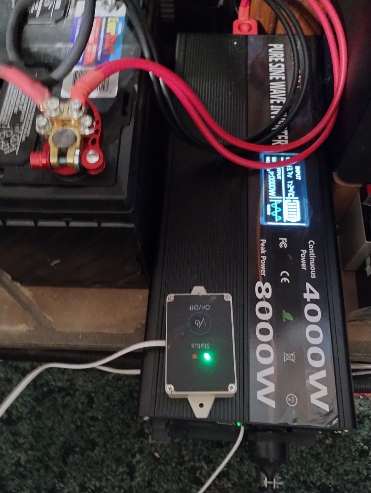 4000W Pure Sine Wave Power Inverter 12V DC to 120V AC, 8000W Peak for RV customer photo 2