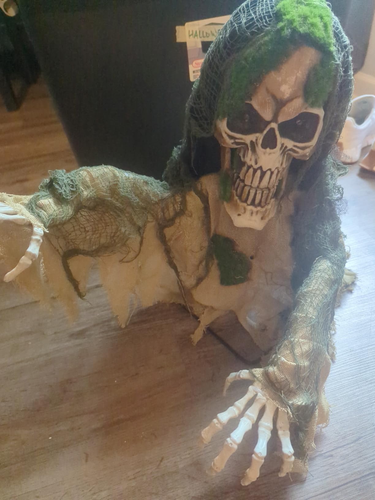 JOYIN Halloween Animated Zombie Groundbreaker Outdoor Decor with Light Up Eyes Creepy Animatronic Decorations with Movable Arms for Halloween Party Prop and Lawn Patio Yard Outside Decorations customer photo 2