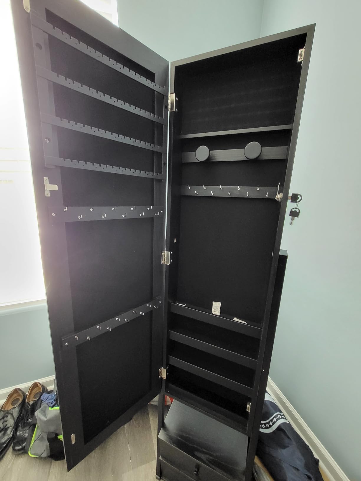Nicetree Jewelry Cabinet Armoire, 2 Drawers, Full Length Mirror, Pure White customer photo 1