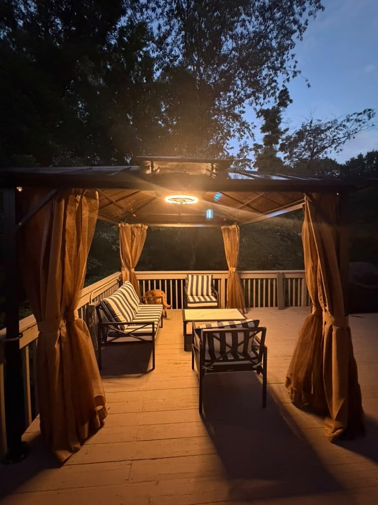 YOLENY 12' x 16' Hardtop Gazebo with Galvanized Steel Double Roof, Aluminum Pergolas Frame, Curtains and Netting Included, Metal Outdoor Gazebos for Garden, Patios, Lawns, Parties customer photo 1