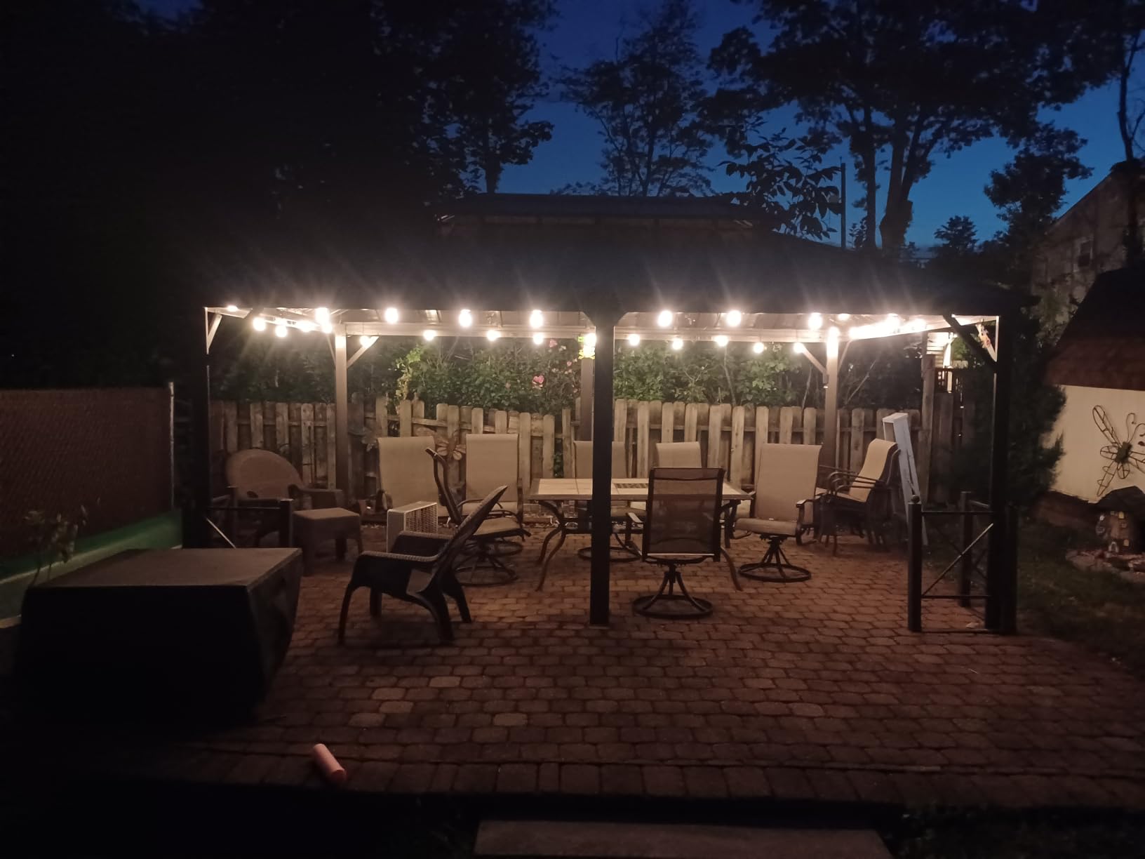 YOLENY 12' x 16' Hardtop Gazebo with Galvanized Steel Double Roof, Aluminum Pergolas Frame, Curtains and Netting Included, Metal Outdoor Gazebos for Garden, Patios, Lawns, Parties customer photo 2