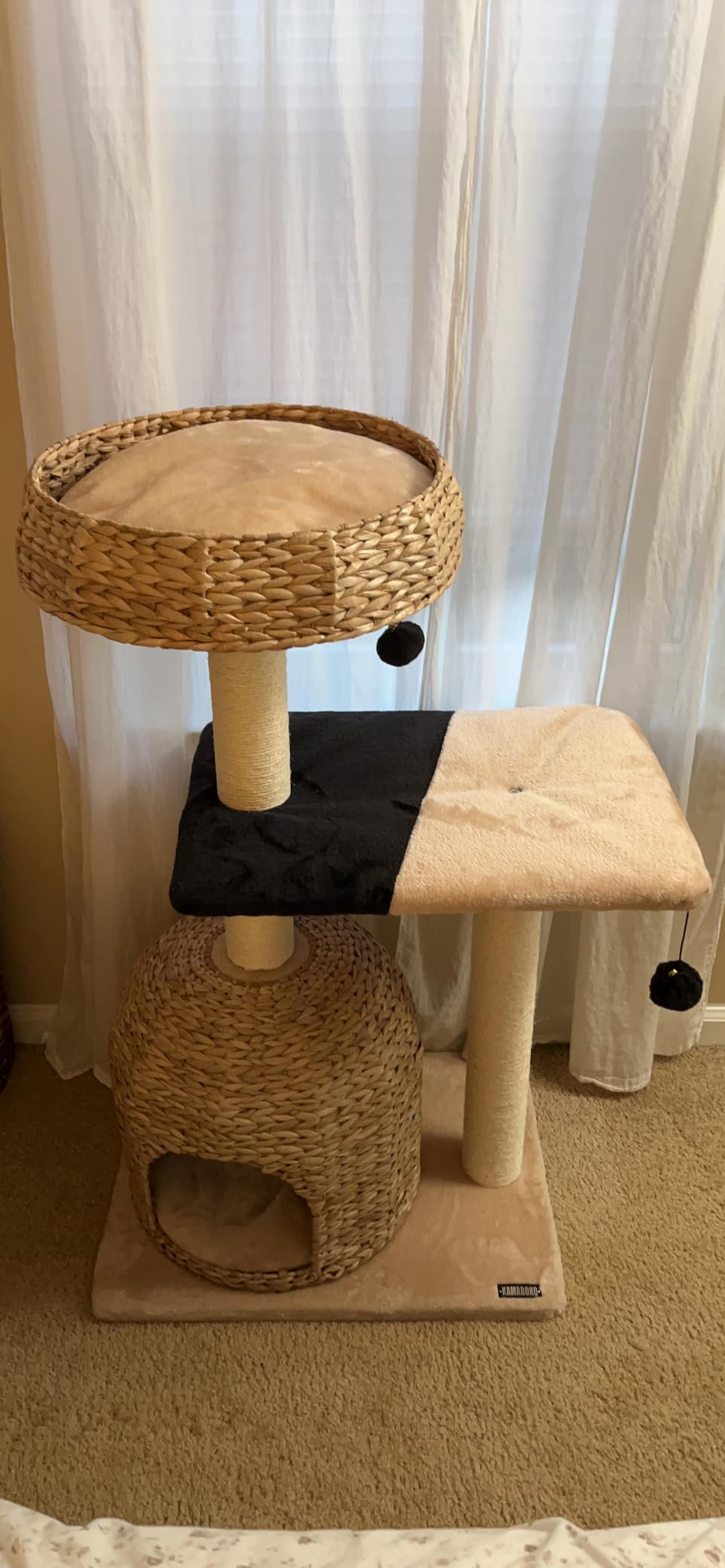 KAMABOKO Modern Cat Tree, Hand-Woven Condo & Top Perch,cat Houses & Condos customer photo 2