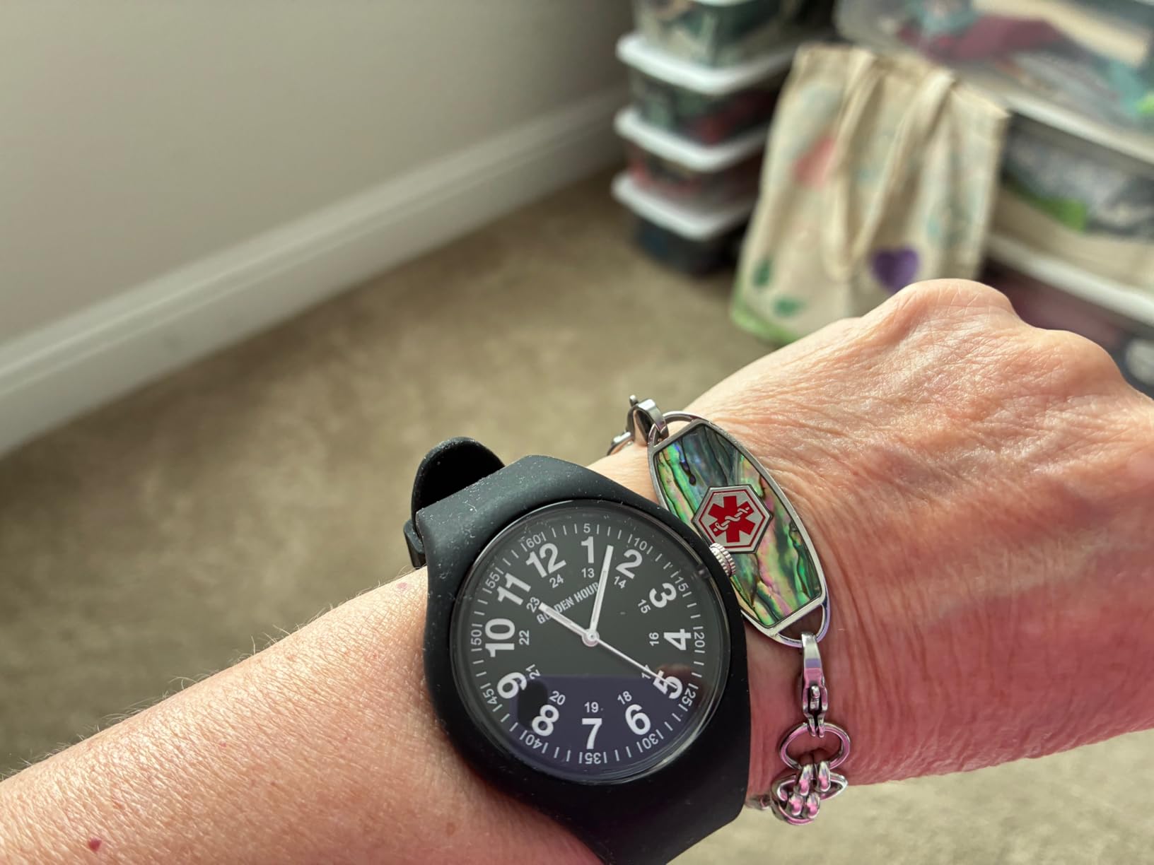 GOLDEN HOUR Waterproof Sports Analog Unisex Watches for Nurse Medical Professionals, Students - Military Time Glowing Easy to Read Dial, Jelly Silicone Strap customer photo 1