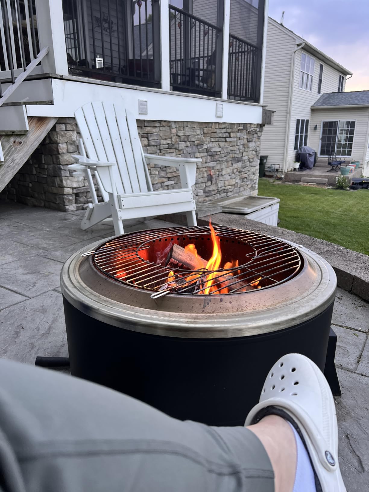 Outdoor Fire Pit for Smokeless Firepit Wood Burning with Grill customer photo 1