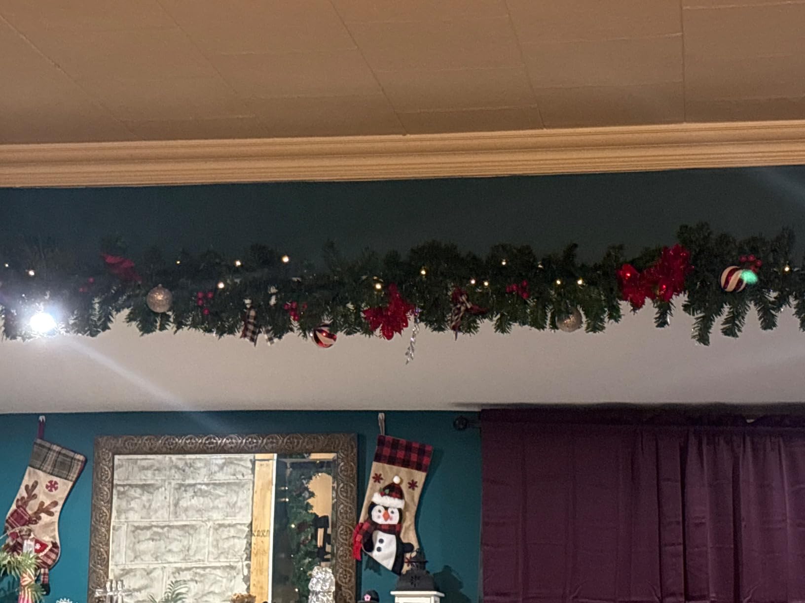 Christmas Garland with Lights, Pre-lit 9ft Christmas Decorations customer photo 2