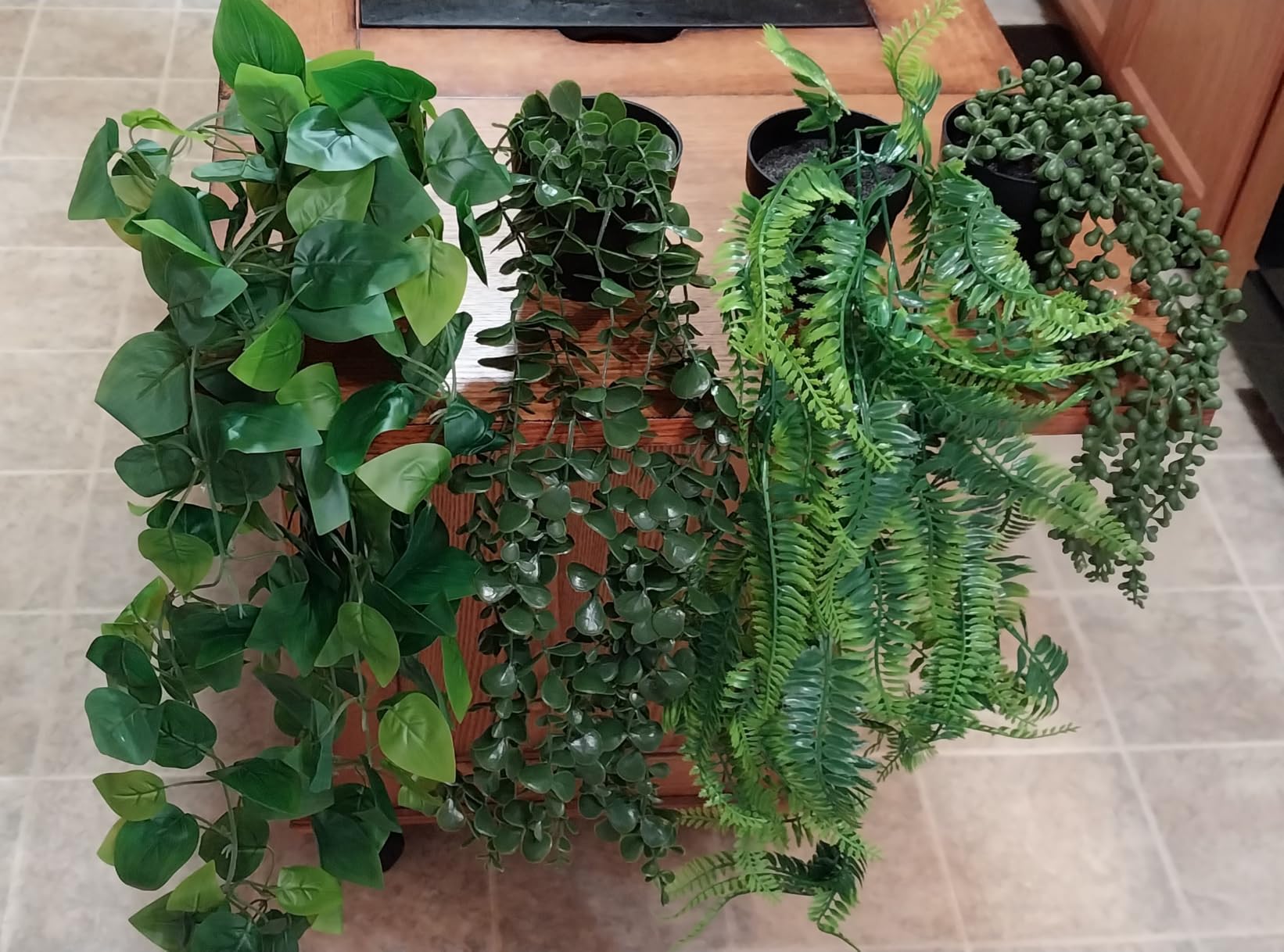 Der Rose 4Pcs Fake Hanging Plants with Lush Cascading Greenery customer photo 2