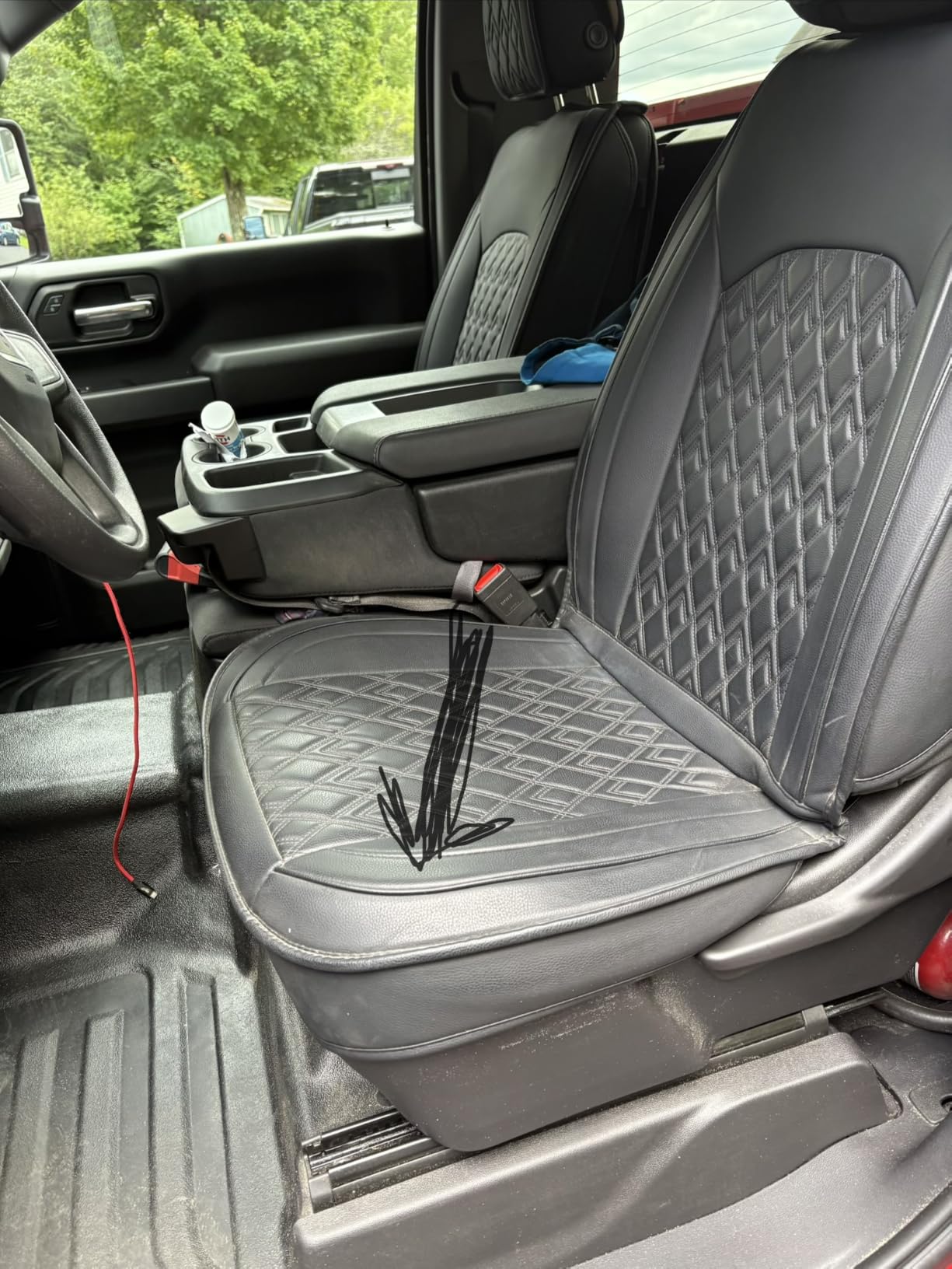 JOJOBAY Chevy Silverado Seat Covers,Leather Seat Covers for GMC Sierra,Custom Fit 2007-2026 1500 2500HD 3500HD Crew Double Extended Regular Cab,LT LZT RST Trail Boss(Full Set,Black) customer photo 2