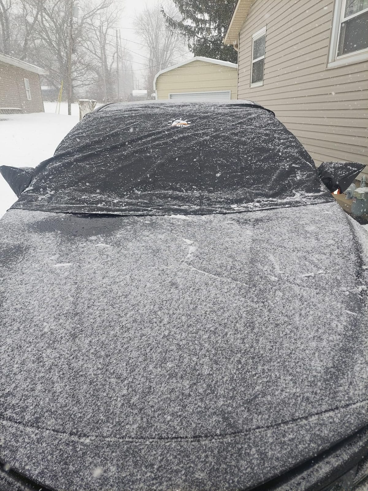 Zettum Car Windshield Cover for Ice and Snow - 600D Windshield Snow Cover with Side Mirror Cover Heavy Duty, Standard Winter Frost Hail Protector for Most Car, Truck, SUV, Van and MPV (70 x 50 Inch) customer photo 1