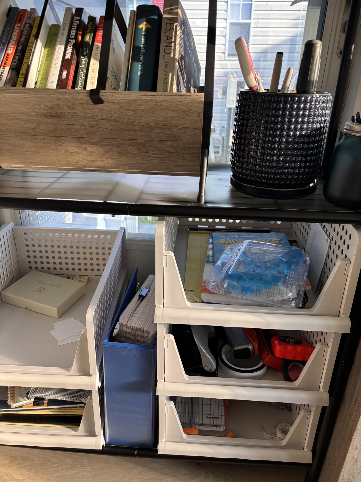 caktraie 5 Pack Stackable Closet Storage Basket - Stackable Storage Bins customer photo 2
