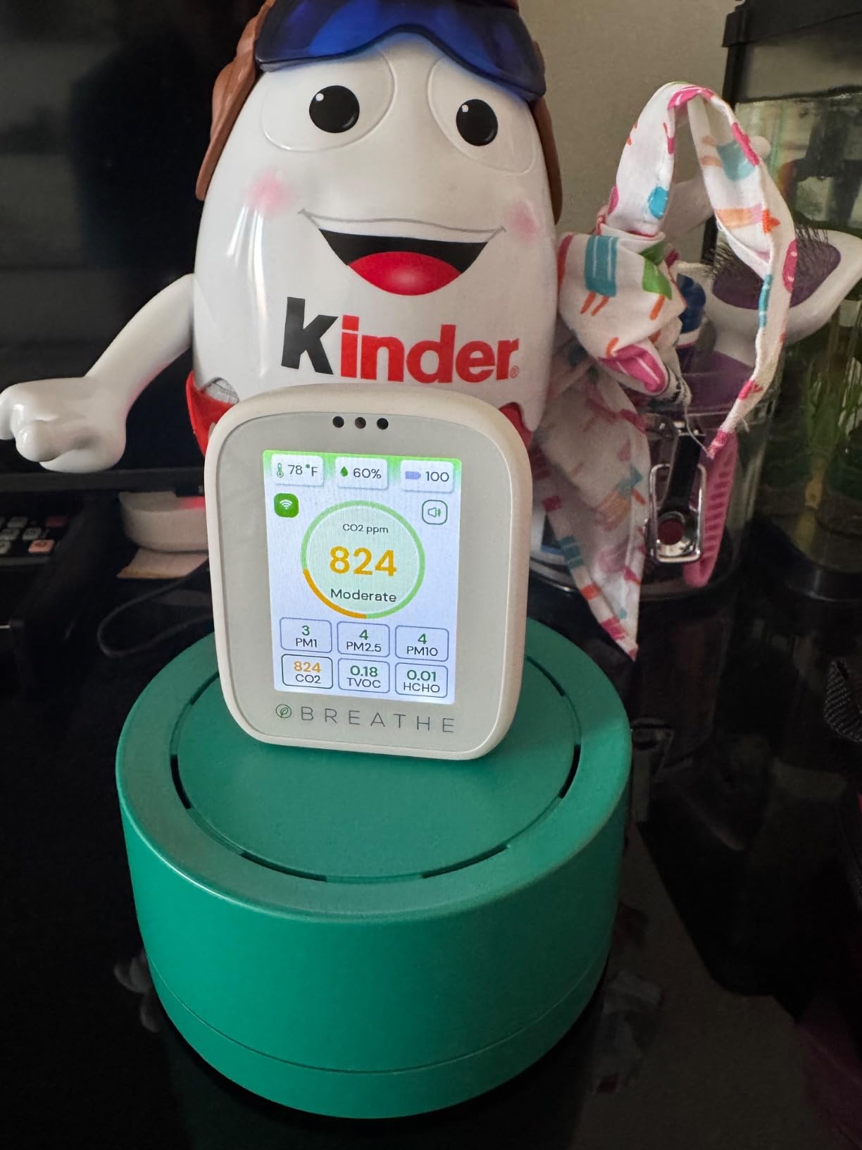 BREATHE Airmonitor Plus Indoor Air Quality Monitor w/CO₂, PM & App. Gen 2. customer photo 1