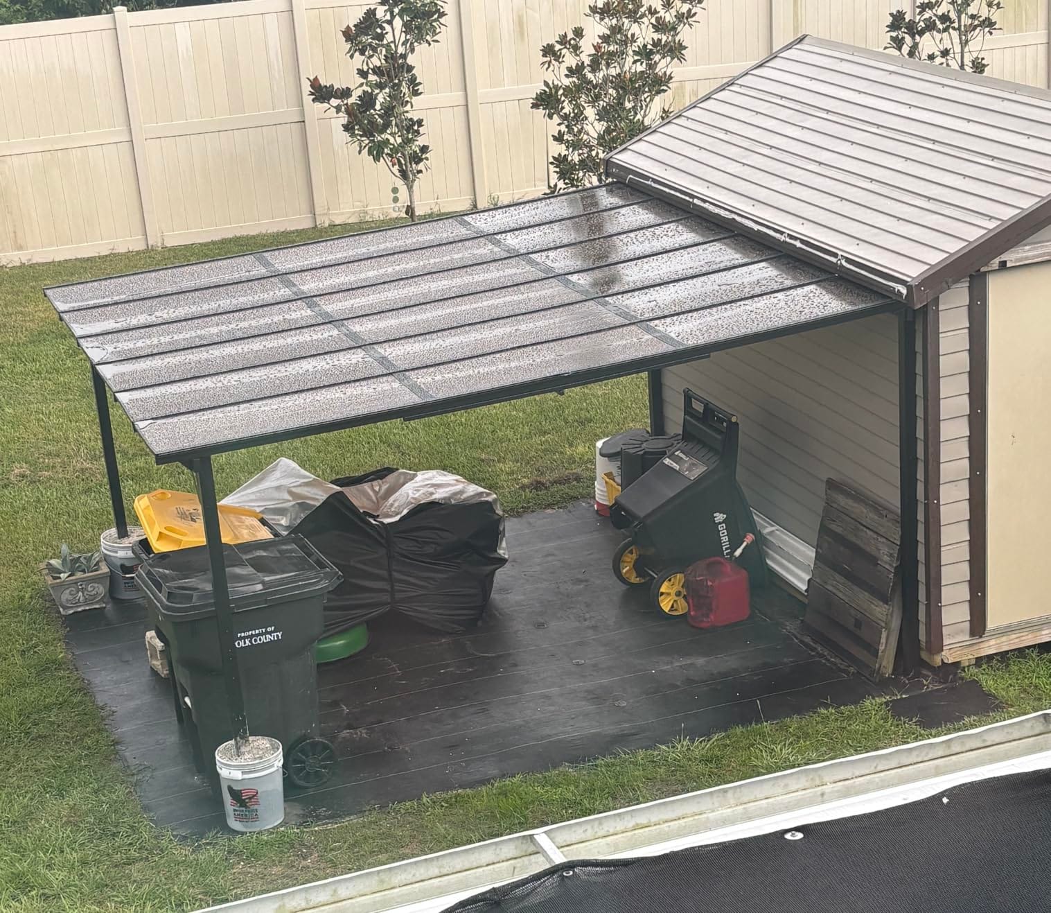 AECOJOY 10' x 8' Gazebo for Patio, Small Wall-Mounted Lean to Gazebo Pergola with Roof (80 Sq.Ft Shaded) on Clearance, Hard Top Heavy Duty Awnings for Decks, Backyard and More customer photo 1