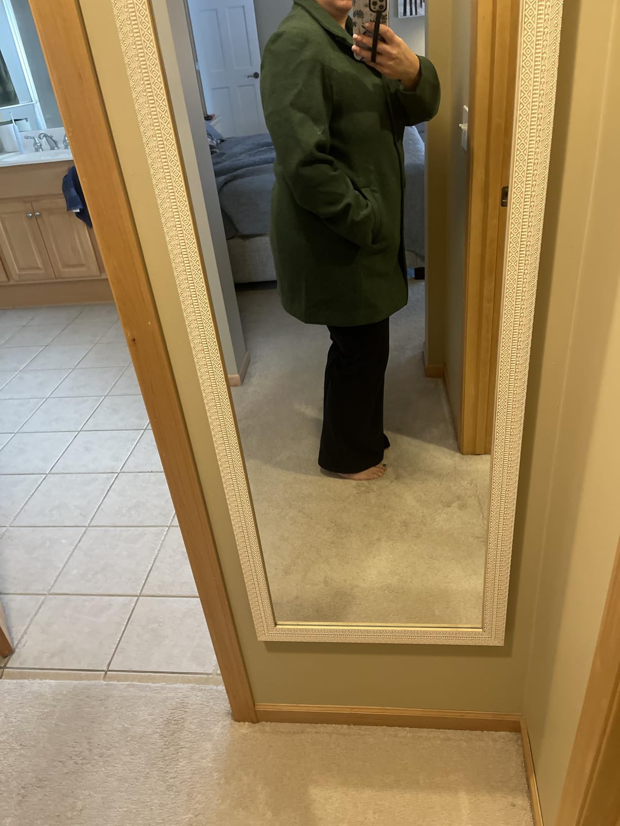 CHARTOU Women's Casual Thicken Wool Blend Stand Collar Single Breasted Pea Coat customer photo 1