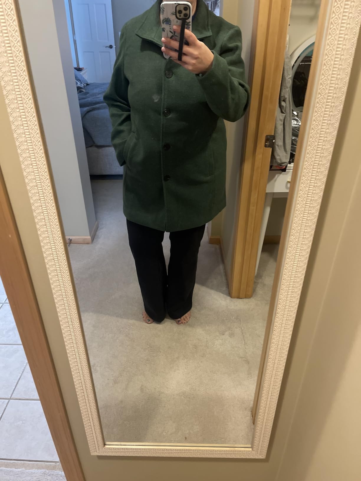 CHARTOU Women's Casual Thicken Wool Blend Stand Collar Single Breasted Pea Coat customer photo 2