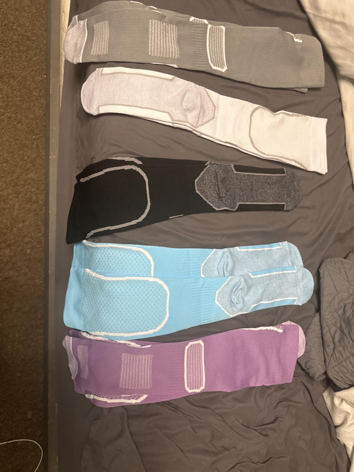 fenglaoda 6 Pairs Compression Socks for Women & Men Knee High Cute Circulation Socks for Nurse Pregnant Travel Athletic customer photo 2
