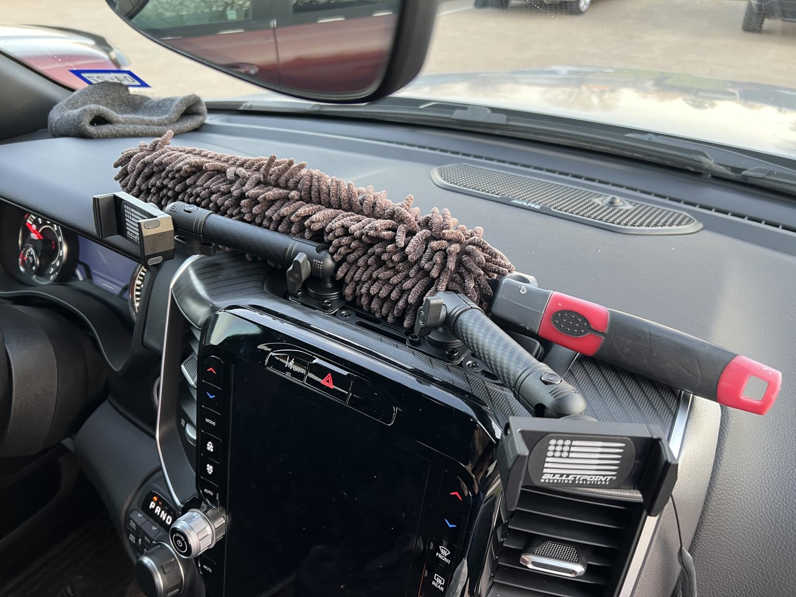 Bulletpoint Multiple Device Metal Dash Mount Cell Phone Holder Compatible with 2019+ RAM Truck 1500, 2500, 3500, TRX, RHO (RubiGrid v2 Spring-Loaded) customer photo 1