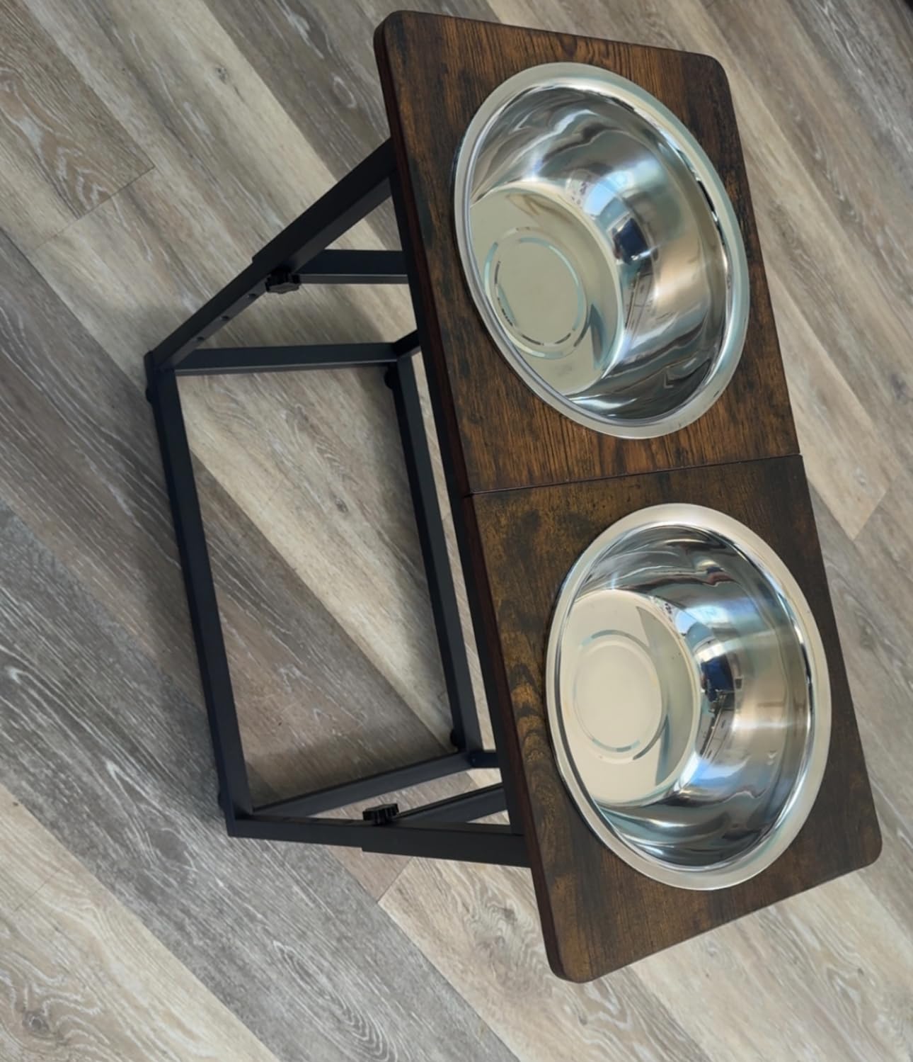 Zarler Elevated Dog Bowls for X-Large and Large Breed, 5 Adjustable Heights from 8.2'' - 17.3'', 2 Stainless Steel Bowls, 8.2'',11.8'',13.7'',15.7'',17.3'' Raised Dogs Food Bowl Stand customer photo 1