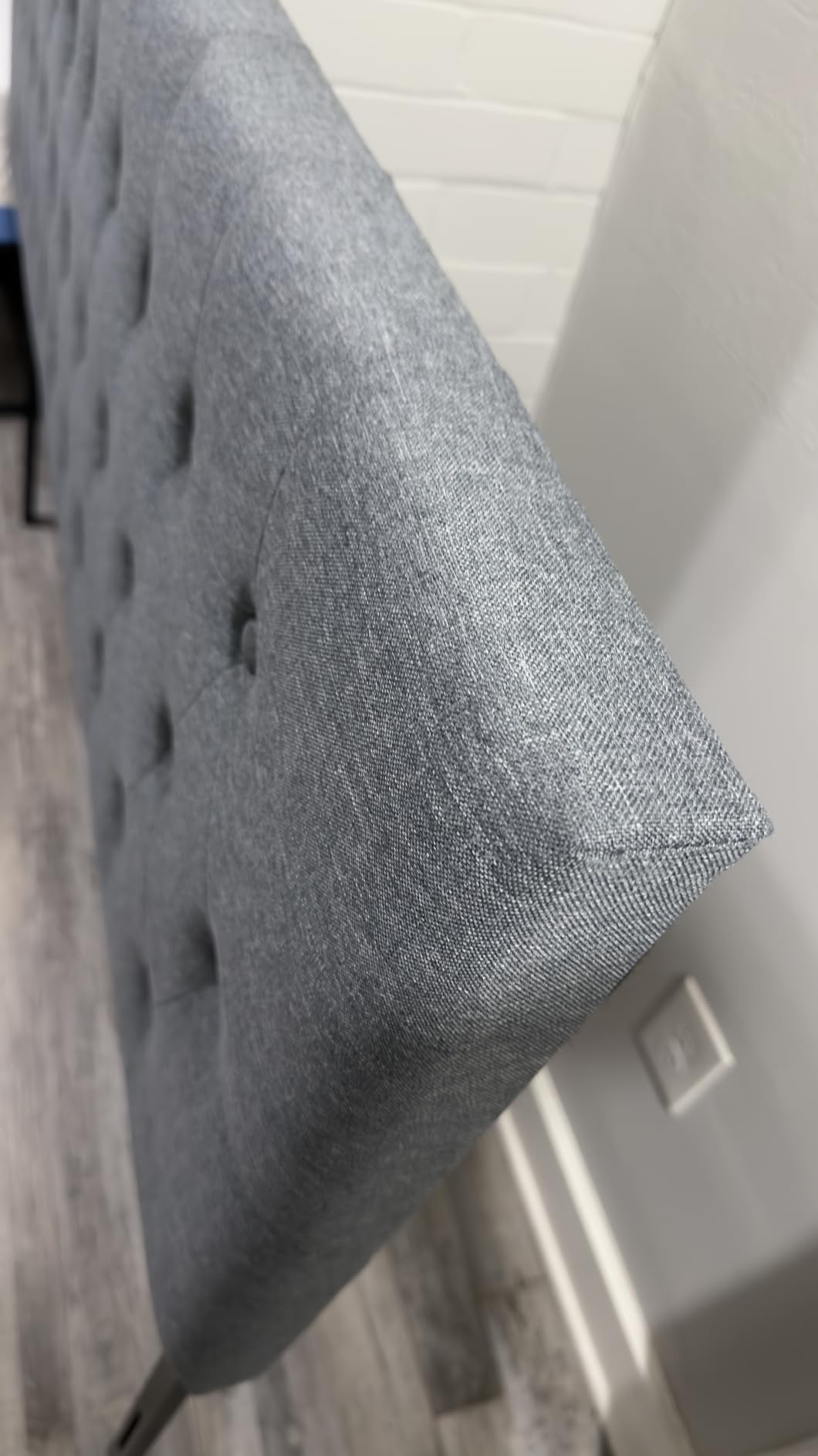 Tufted Upholstered Headboard Queen Size, Adjustable Height 37- 51 in, Beige customer photo 1