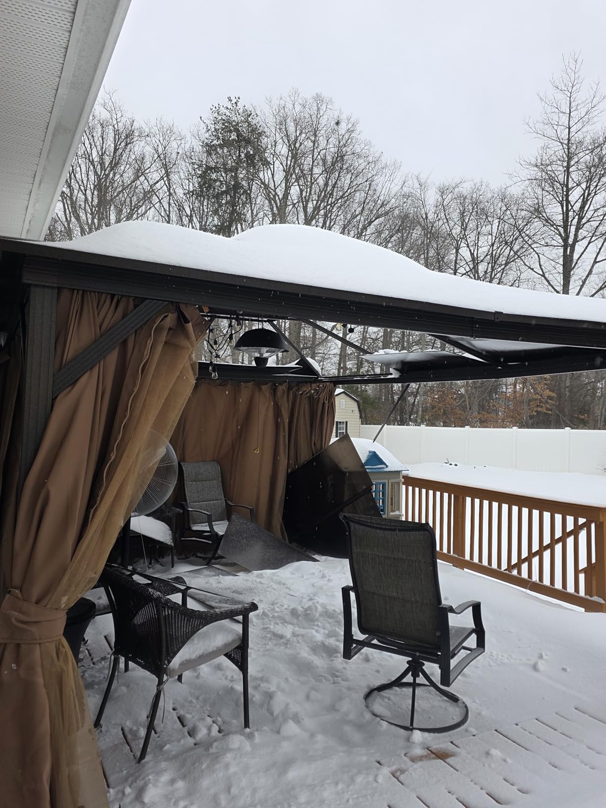 12'x16' Hardtop Gazebo, Outdoor Polycarbonate Double Roof Canopy,Metal Frame Permanent Pavilion with Curtains and Netting, Sunshade for Garden, Patio, Lawns customer photo 2