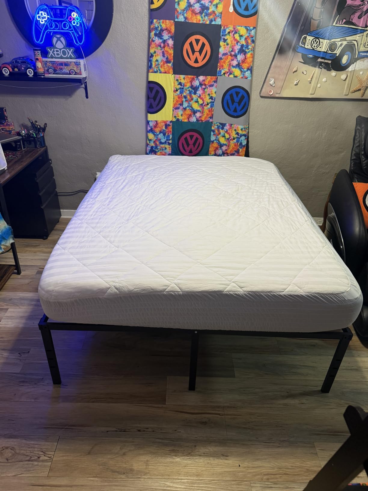 HLIPHA Metal Platform Bed Frame 14 Inch Tall,No Box Spring Needed,Full Size Bed with Heavy Duty Strong Support Slats,Easy to Assemble,Black customer photo 1