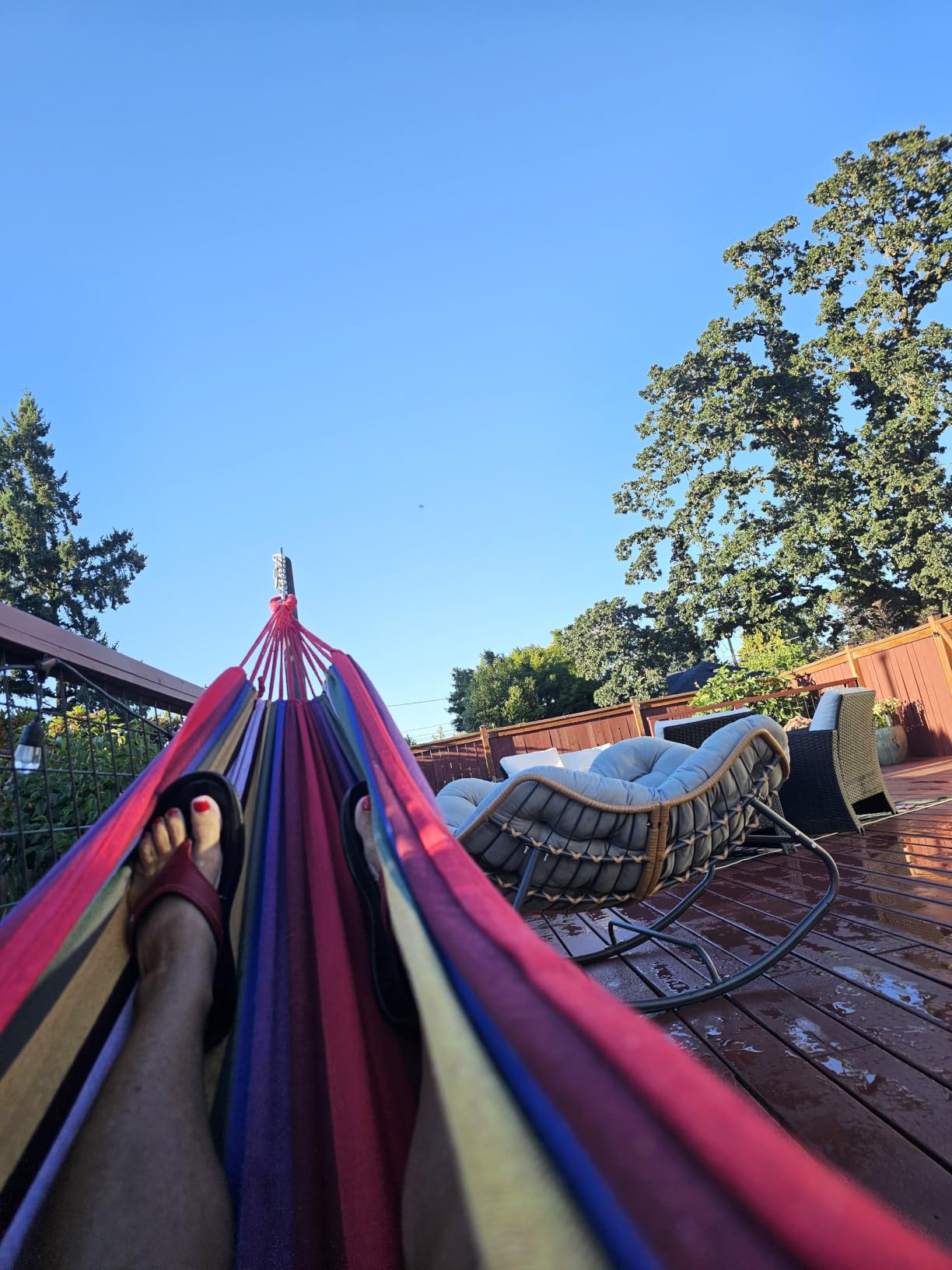 SUNCREAT Outdoor Double Hammock, Portable Tree Colorful Hammock, Colorful Stripes customer photo 1