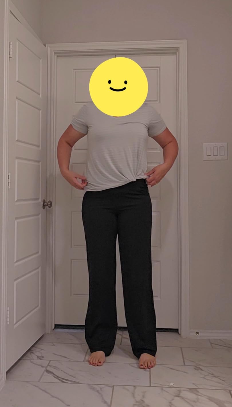 BUBBLELIME Women High Waist Wide Legs Yoga Pants Loose Sweatpants Pockets customer photo 2